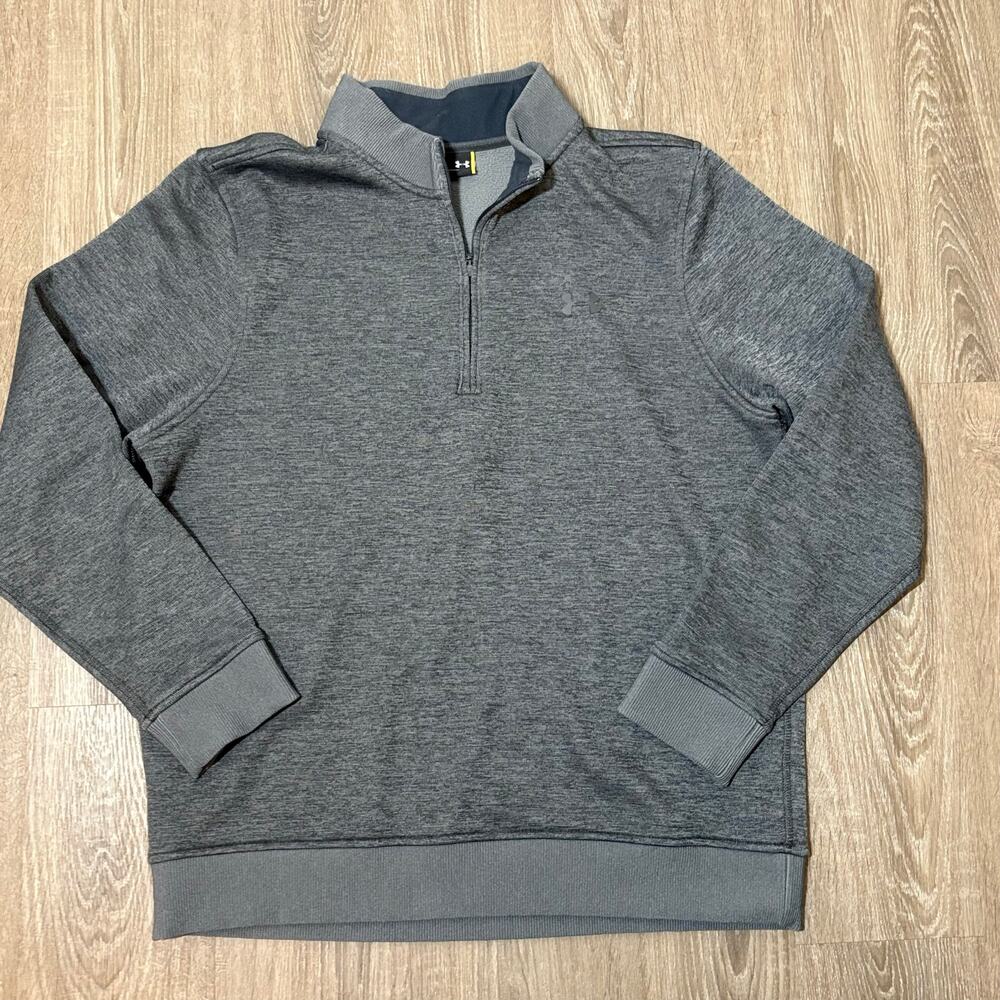 Under Armour Gray Fleece Lined Quarter Zip Pullover Men’s Large